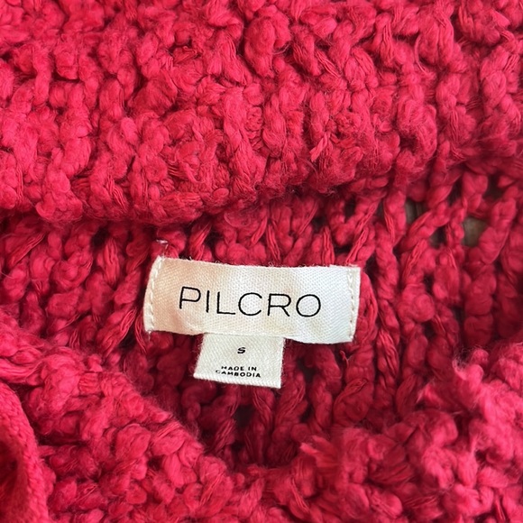 Anthropologie Pilcro Sailcloth Hooded Sweater Raspberry Red Size Small New NWOT - Picture 8 of 9